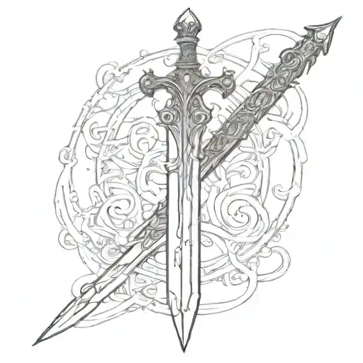crusader blood sword tattoo design idea