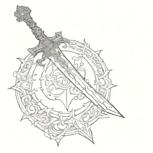 crusader sword tattoo design idea