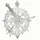 crusader sword tattoo design idea