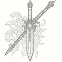 crusader sword tattoo design idea
