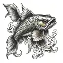 angry looking koi carp tattoo design idea