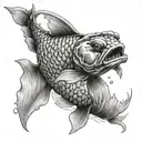angry looking koi carp tattoo design idea