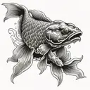 angry looking koi carp tattoo design idea