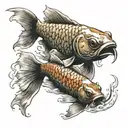 angry looking koi carp tattoo design idea