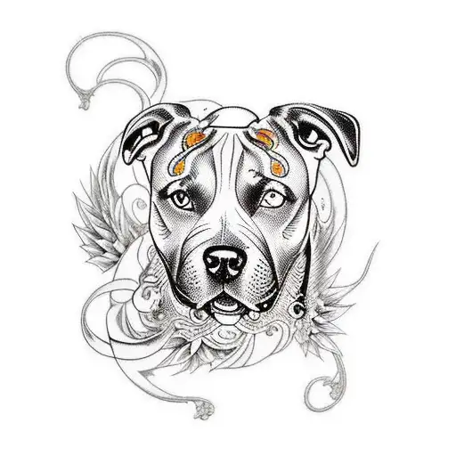 staffy tattoo design idea