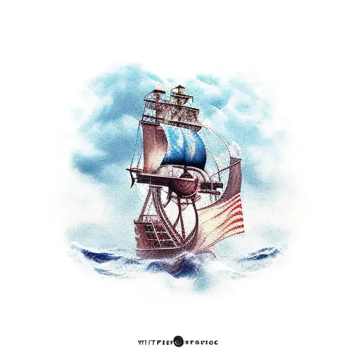 pirate ship  tattoo design idea