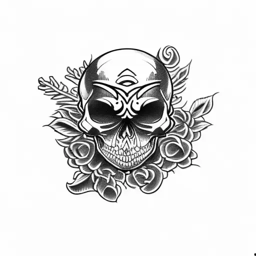 skull crossbones tattoo design idea