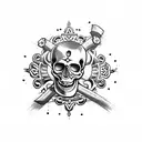 skull crossbones tattoo design idea