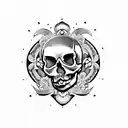 skull crossbones tattoo design idea