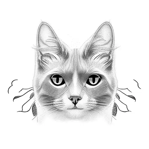 A tuxedo cat and a black cat sat atop the number 13 tattoo design idea