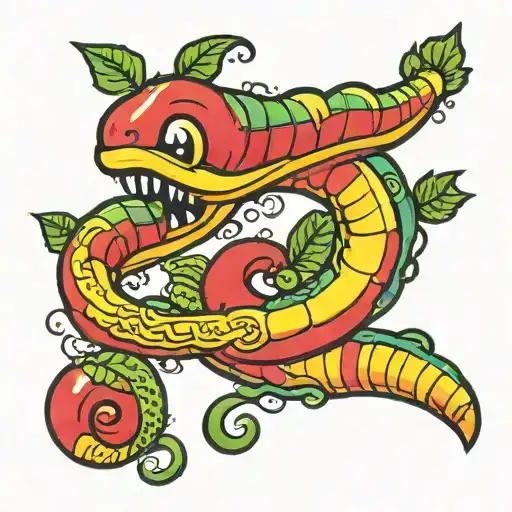 gummy worm   tattoo design idea