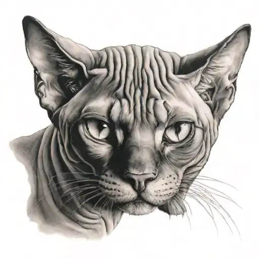 sphynx cat tattoo design idea