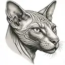 sphynx cat tattoo design idea