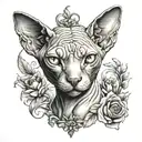 sphynx cat tattoo design idea