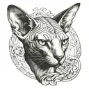 sphynx cat tattoo design idea