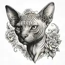 sphynx cat tattoo design idea