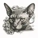 sphynx cat tattoo design idea