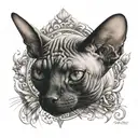 sphynx cat tattoo design idea