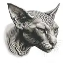 sphynx cat tattoo design idea
