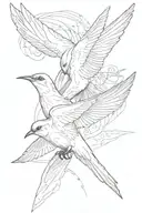 flying swallow tattoo design idea