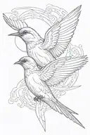 flying swallow tattoo design idea