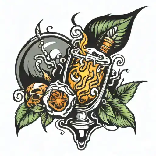 Molotov cocktail tattoo design idea