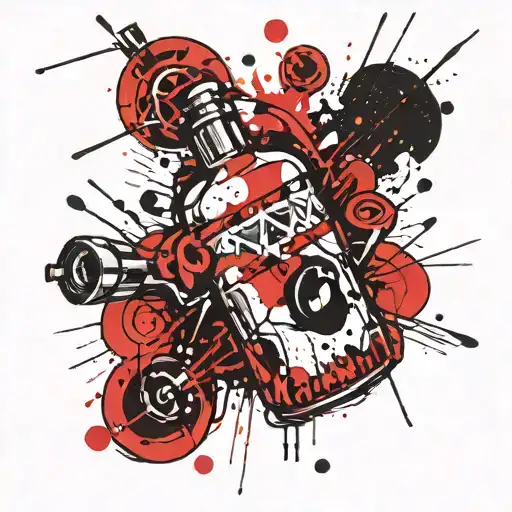 Molotov cocktail bomb tattoo design idea