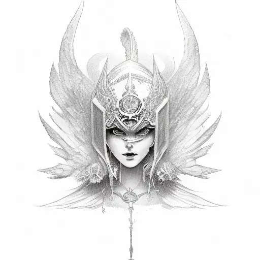 white and dark angel tattoo design idea
