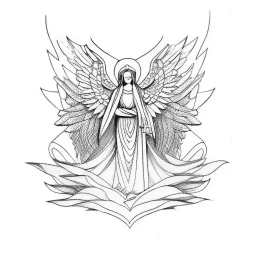 guardian angel  tattoo design idea