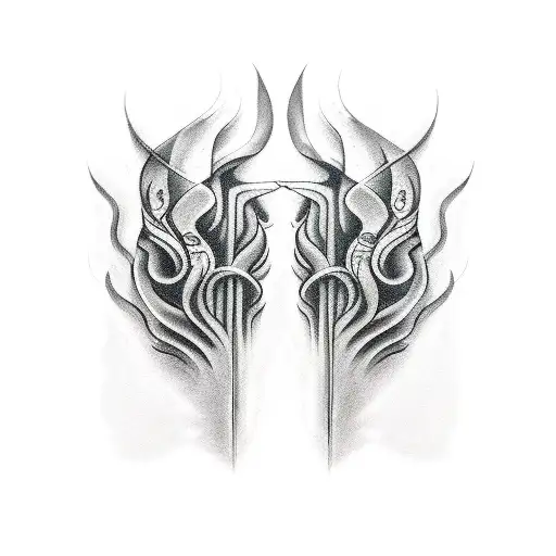 dagger between handshake tattoo design idea