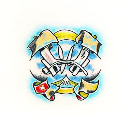 handshake with dagger tattoo design idea