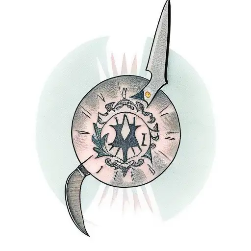 handshake knife tattoo design idea