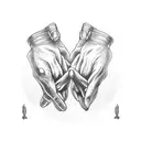 dagger between handshake tattoo design idea