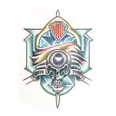 handshake with dagger tattoo design idea