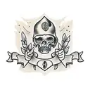 handshake with dagger tattoo design idea