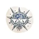 handshake with dagger tattoo design idea