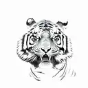 Tiger face Oriental stile  tattoo design idea