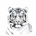 Tiger face Oriental stile  tattoo design idea