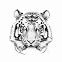 Tiger face Oriental stile  tattoo design idea