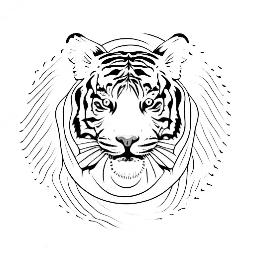 A minimalist tattoo of a tiger's paw print formed with artistic brush strokes tattoo design idea