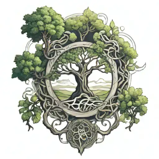 yggdrasil, symmetry tattoo design idea