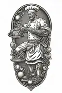 CHEF COOKING TENNIS BALS tattoo design idea