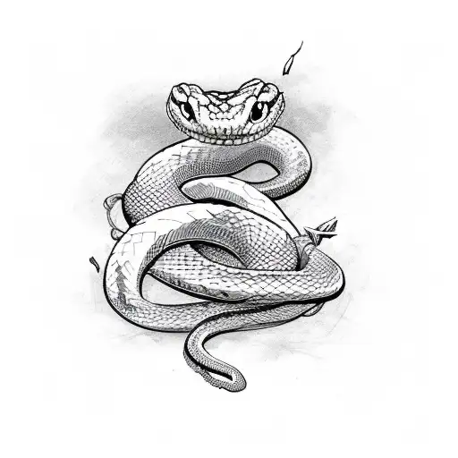 angry snake wrapped around a sword  tattoo design idea