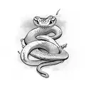 angry snake wrapped around a sword  tattoo design idea