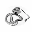 angry snake wrapped around a sword  tattoo design idea