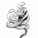 angry snake wrapped around a sword  tattoo design idea