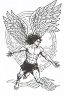 icarus falling tattoo design idea