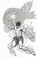icarus falling tattoo design idea