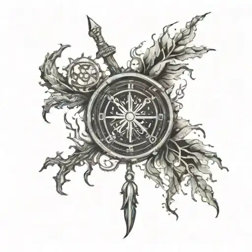 sisifos, fire, vegvisir tattoo design idea