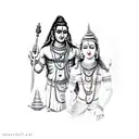 lord shiva and Parvati  tattoo design idea